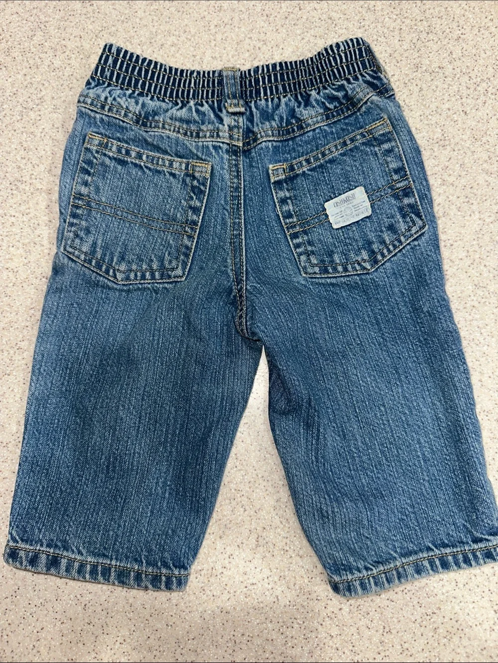 OshKosh B’gosh Toddler Boy Blue Jeans Full Elastic Waist Denim Pants Size 12 mo